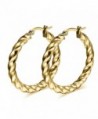 AnaZoz Jewelry earring stainless chunky in Women's Hoop Earrings