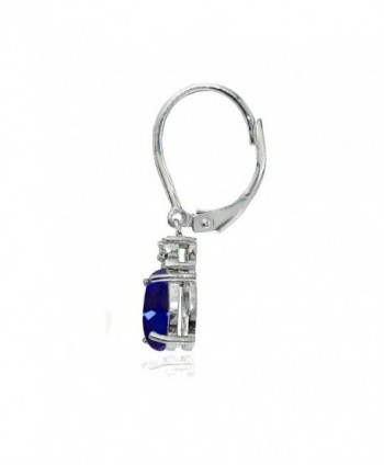 Sterling Sapphire Dangling Leverback Earrings