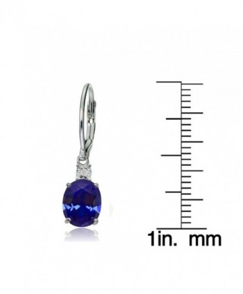 Sterling Sapphire Dangling Leverback Earrings in Women's Drop & Dangle Earrings