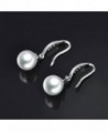 MASOP Earrings Dangle Simulated Silver in Women's Hoop Earrings