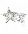 PinMart's Silver Plated Rhinestone Shooting Star Brooch Pin - C911MCFFEM7