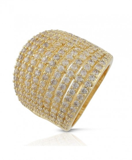 JanKuo Jewelry Gold Plated Mirco Pave Cubic Zirconia Dome Ring - CP127OCA3Y5