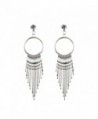 New Women Dangle Tassel Earring Crystal Earrings Eardrop Hoops - Silver - CT1857CMAAT