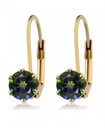 6 00MM Mystic Gemstone Leverback Earrings in Women's Drop & Dangle Earrings