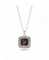 Violin Band Member Charm Classic Silver Plated Square Crystal Necklace - CC11MCHXSTL