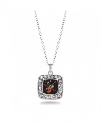 Violin Classic Silver Crystal Necklace in Women's Chain Necklaces
