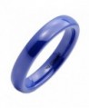 MJ 4mm Blue Ceramic Wedding Ring Classic High Polished Band - CY12O3BOV8Y