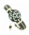 Amulet Leather Bracelet Magic Star Pentacle Symbol Natural Lucky Charm - C1118Y0KEBP