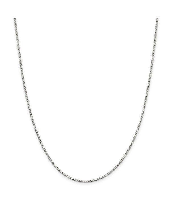 925 Sterling Silver Solid 1.5mm Polished Box Chain Necklace 7" - 30" - C911E8756HZ