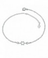 LovelyCharms 925 Sterling Silver Jewish Star Of David Chain Anklet Ankle Bracelets - C412IJ7JO27