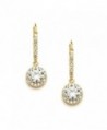 Mariell Delicate Cubic Zirconia Gold Pave Drop Bridal Earrings. Perfect for Brides or Everyday Wear! - CN123A54A2Z