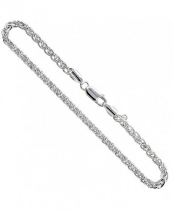 Sterling Silver Spiga Wheat Chain Necklaces & Bracelets Nickel Free Italy- 7-30 inch - CT111C9VSTH