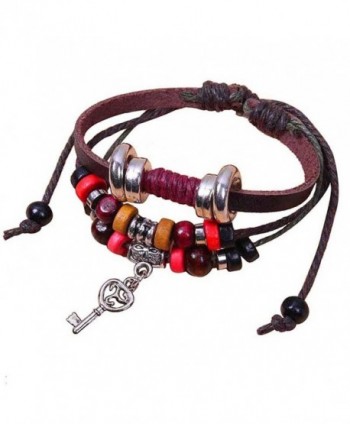 Handmade Leather Bracelet With Charms - C711FGWQN55