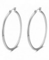LILIE&WHITE Gold and Patinum Plated Classic Cute Round Hoop Earrings For Women - Platinum - C8184WQN07H