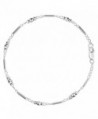 Fancy Link With Faceted Beads Chain Anklet In Sterling Silver - C6119T8ADS9