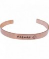 Ahimsa Lotus Cuff Bracelet Hand Stamped Mantra Yoga Jewelry 1/4" copper - CG17YQL7G50