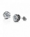 Titanium Steel Ti Austrian Eye Shaped Austrian Crystal Hearts and Arrows Diamond Stud Earrings - CR11FRRTSER