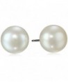 Bling Jewelry White Simulated Pearl Stud earrings 925 Sterling Silver 12mm - CN114EJO1BT