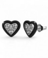 FAPPAC Ceramic Heart Stud Earrings Enriched with Swarovski Crystals - C212O2TRUUP