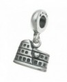 925 Sterling Silver Love Rome Colosseum Coliseum Travel European Dangle Charm - CC11FVZ8XCX