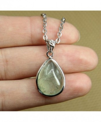 Natural Gemstone Prehnite Pendant Necklaces