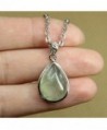 Natural Gemstone Prehnite Pendant Necklaces