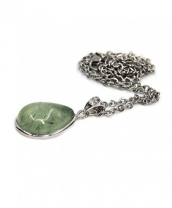 Natural Gemstone Prehnite Pendant Necklaces in Women's Pendants