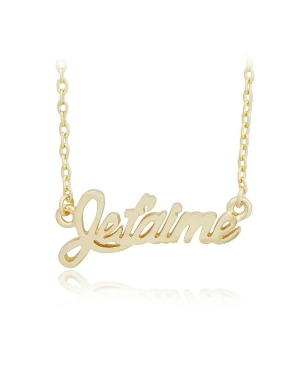 Jane Stone Monogram Necklace Personalized Name Pendent Charm Statement Gold Tone - Jetaime - C1121SU1TC5