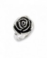Stainless Steel Oxidized Flower Ring - C6110GD4SUV