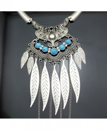 Fashion Silver Feather Filigree Necklace in Women's Choker Necklaces