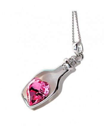 Lookatool New Women Ladies Fashion Popular Crystal Necklace Love Drift Bottles - C2129TH2UAN