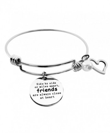 ALoveSoul Best Friends Bracelet - Side By Side Or Miles Apart Bangle - Long Distance Friendship Gifts - CD184DYCAUY