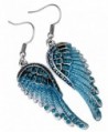 YACQ Guardian Angel Wings Dangle Drop Earrings Women Girls Biker Crystal Jewelry - blue - CV12KJCK4E7