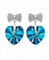 SIVERY Sterling Earrings Swarovski Crystals - Blue - CP12J3LZ8WX