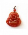 Red Agate Fortune Smile Tibetan Buddhist Buddha Amulet Pendant - C8117OGGYTB