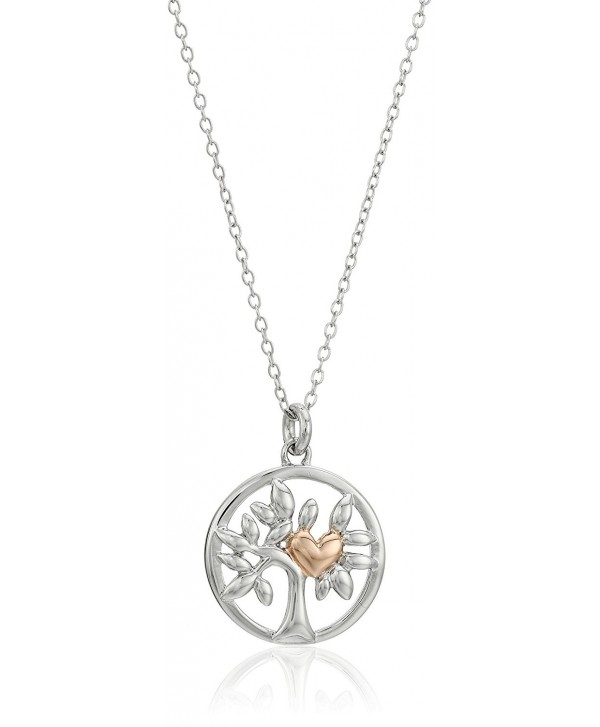 Hallmark Jewelry Sterling Silver Two-Tone Tree of Life Pendant Necklace- 18" - CU12MAIWV4V