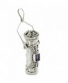 Tall Sterling Silver Moonstone- Amethyst- Garnet- or Peridot Poison Bottle Pillbox Urn Pendant - CQ1117JJW9Z