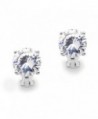 Mariell 3 Carat Cubic Zirconia Clip-On Stud Earrings - Bold 9.5mm Round-Cut Solitaires - Platinum Plated - C71208IQ0CR