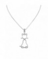 Sterling Silver Kitty Cat Necklace 18" - CU12F8QVR4P