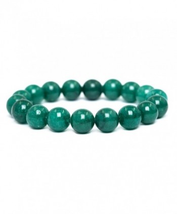 Tom+Alice Natural Healing Power Gemstone 10MM Round Beaded Charm Stretch Beacelets for Women&Man - Sea-Green - CY187AIGRDK