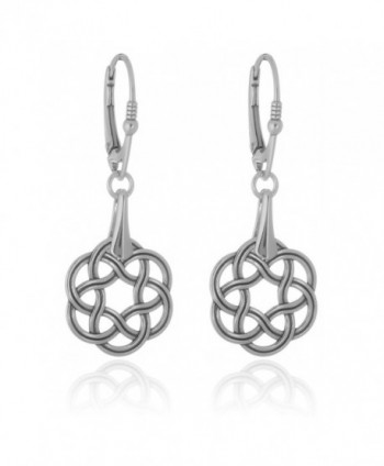 Sterling Silver Celtic Knot Leverback Earrings - CI188NX2NTM