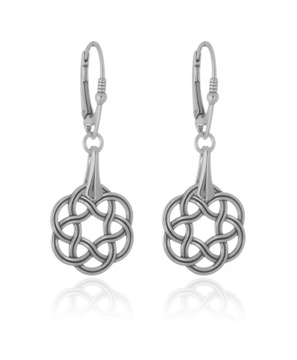 Sterling Silver Celtic Knot Leverback Earrings - CI188NX2NTM