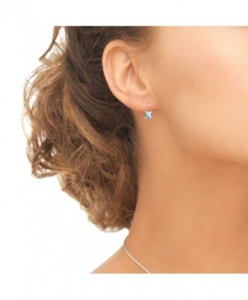 Sterling Amethyst Cushion Cut Leverback Earrings in Women's Drop & Dangle Earrings