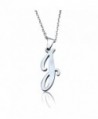 FUNRUN Womens Mens Stainless Steel Initial Letters Pendant Necklace - CY11RXWCGB1