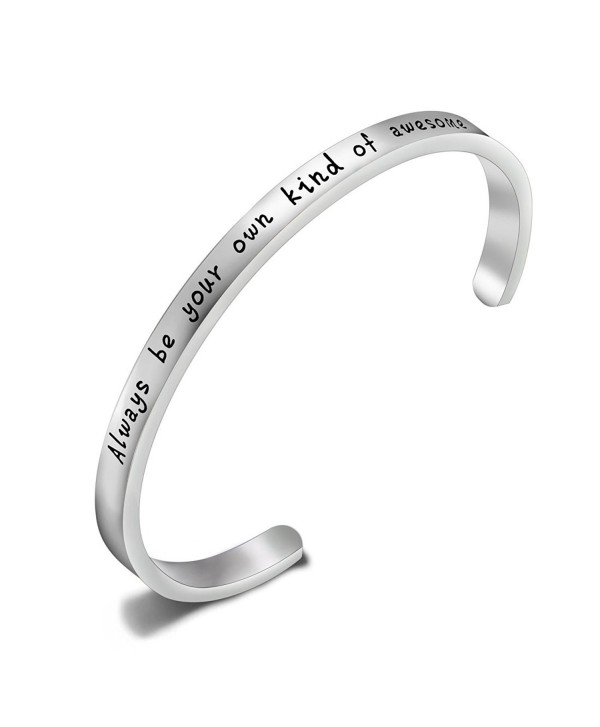 Bracelet Engraved Inspirational Christmas Thanksgiving - Silver - CD186D42YIM