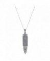 Bullet Micro Pave Clear Cz High Polished Sterling Silver Pendant Chain 16 - 24in - CM180AO6EHY