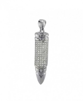 Bullet Polished Sterling Silver Pendant