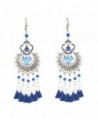Boderier Vintage Retro Bohemian Chandelier Dangle Earrings Fashion Tassel Earrings Ear Drop - Blue - CG186YNI0CO