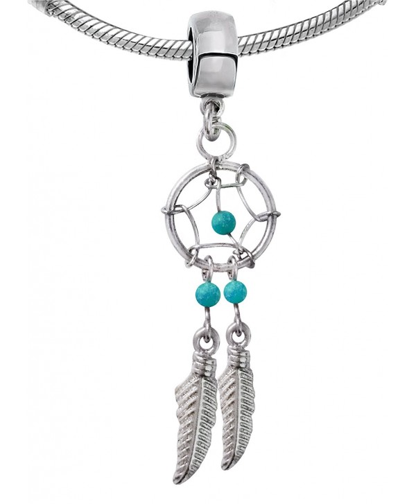 Silver Dream cather charm with Genuine Stone beads - various colors ...