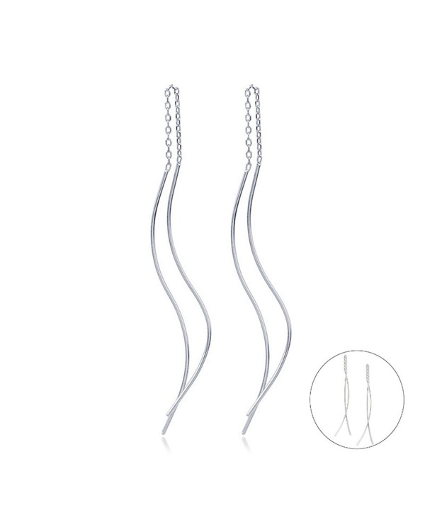 lightweight Linear Threader Earrings Jewelry - White - CI186HUQ5I3